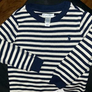 RALPH LAUREN 18 MONTHS LONG SLEEVE NAVY WHITE STRIPES